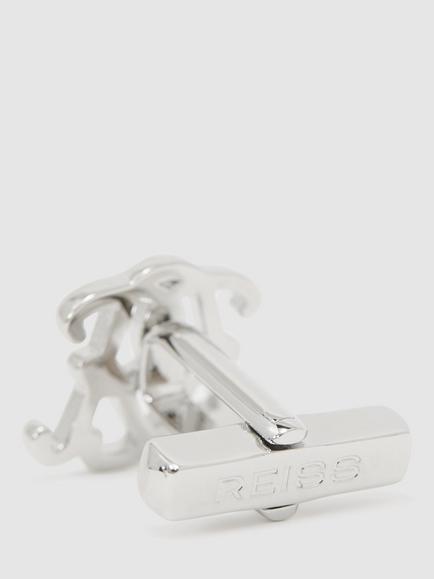 Reiss Hitch Monogram Cufflinks, Silver - view 2, Silver