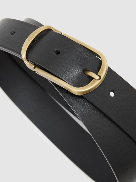 Reiss Zeke Smooth Leather Belt, Belt - view 2, Black