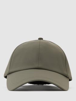 Reiss Caleb Technical Logo Embroidered Baseball Hat, Khaki Green