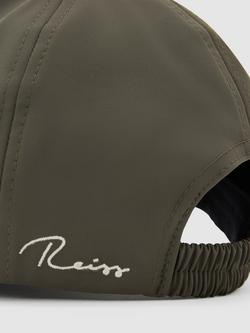 Reiss Caleb Technical Logo Embroidered Baseball Hat - view 2, Khaki Green