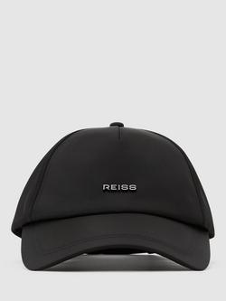 Reiss Emery Technical Logo Baseball Cap, Black, Black