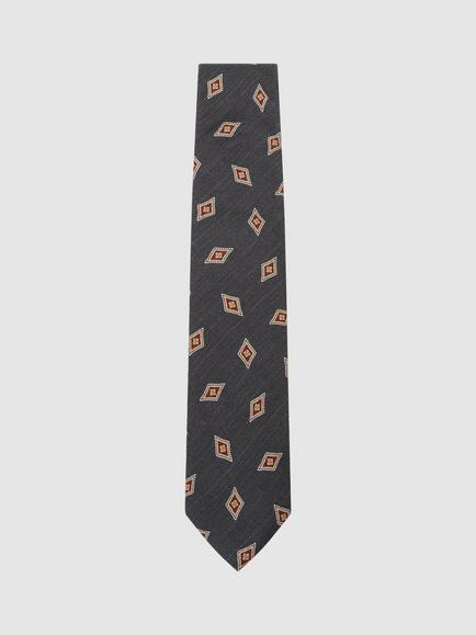 Reiss Decio Diamond Medallion Silk Tie, Navy, Navy