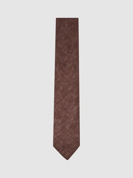 Reiss Luciano Linen Tie, Chocolate