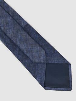 Reiss Luciano Linen Tie, Navy - view 2, Navy