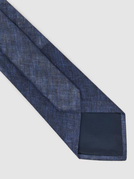 Reiss Luciano Linen Tie - view 2, Navy