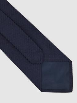 Reiss Vittotio Silk Blend Tie, Navy - view 2, Navy
