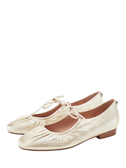 Moda in Pelle Faydra Ruched Mary Janes, Gold - view 2, Gold