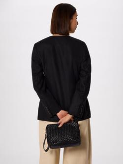 Whistles Collarless Pure Linen Blazer - view 2, Black