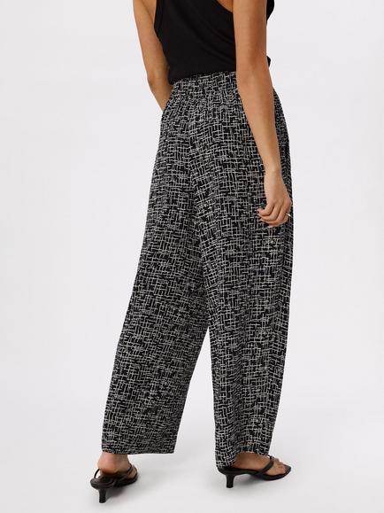 Whistles Petite Woven Grid Cropped Trousers containing LENZING™ ECOVERO™ Viscose, Black/Multi - view 2, Black/Multi