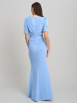 Gina Bacconi Jadie Beaded Sleeve Maxi Dress, Sky Blue - view 2, Sky Blue