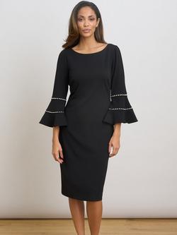 Gina Bacconi Ivette Pearl Sleeve Dress, Black, Black