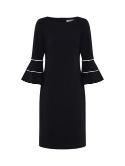 Gina Bacconi Ivette Pearl Sleeve Dress, Black - view 2, Black