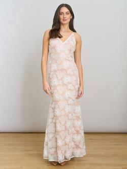 Gina Bacconi Eleni Embroidered Maxi Dress, White, White