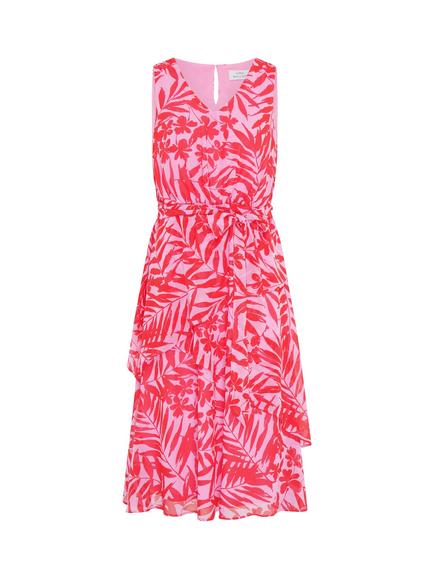 Gina Bacconi Tasha Floral Chiffon Dress, Pink - view 2, Pink