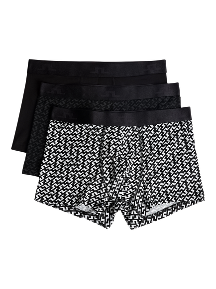 J.Lindeberg Bridge Boxers, Pack of 3, Black/White, Black/White
