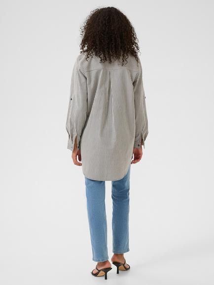 KAFFE Naya Stripe Shirt Dress, Midnight/White - view 2, Midnight/White