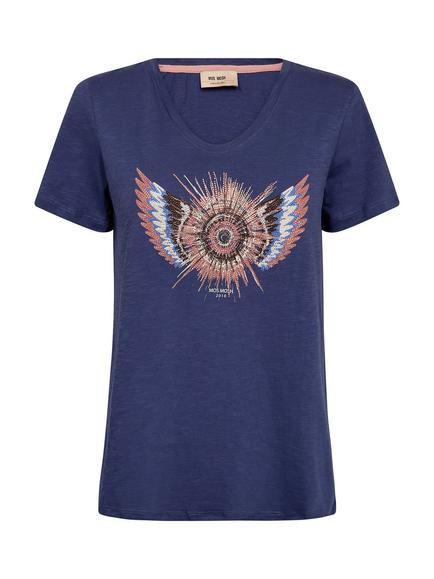 MOS MOSH Romi Gethi Embellished T-Shirt, Crown Blue, Crown Blue