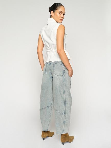 MOS MOSH Rosie Galleon Barrel Leg Jeans, Light Blue - view 2, Light Blue