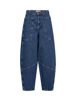 MOS MOSH Rosie Galleon Barrel Leg Jeans, Dark Blue, Dark Blue