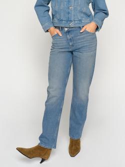 MOS MOSH Rachel Asymmetric Crossover Waistband Jeans, Mid Blue, Mid Blue