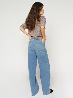 MOS MOSH Colette Lyon Wide Leg Jeans, Mid Blue - view 2, Mid Blue