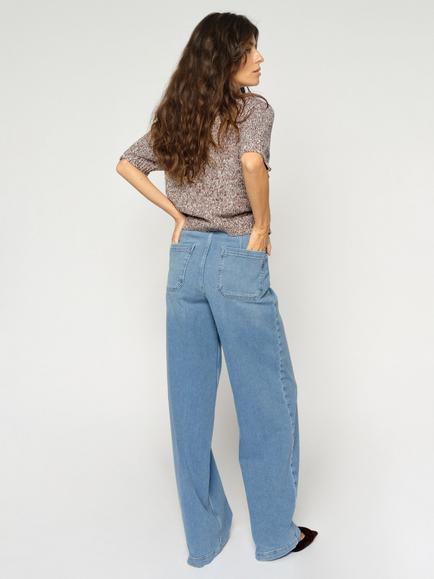 MOS MOSH Colette Lyon Wide Leg Jeans, Mid Blue - view 2, Mid Blue
