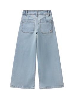 Benetton Kids' Marine Wide Leg Denim Jeans, Sky Blue - view 2, Sky Blue