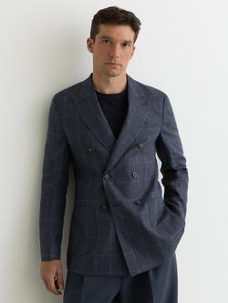 Reiss Adoro Linen Blazer, Navy, Navy