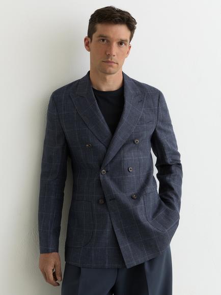 Reiss Adoro Linen Blazer, Navy, Navy