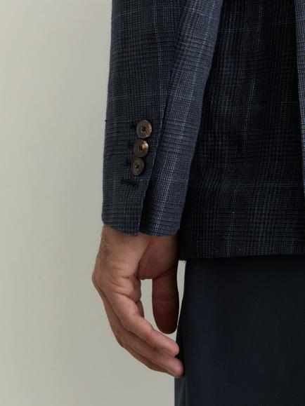 Reiss Adoro Linen Blazer, Navy - view 2, Navy