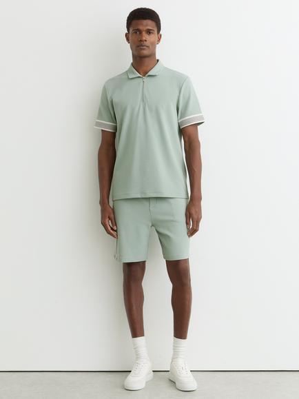 Reiss Bruno Half Zip Polo Shirt, Mint, Mint