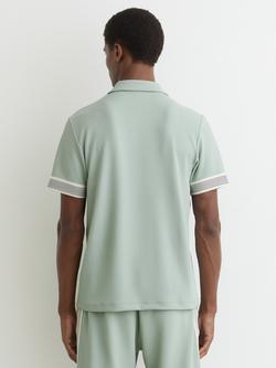 Reiss Bruno Half Zip Polo Shirt, Mint - view 2, Mint