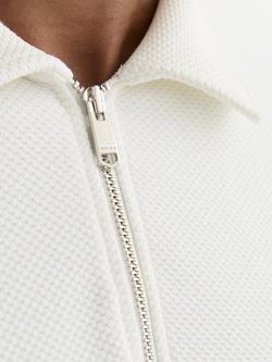 Reiss Bruno Short Sleeve Trim Half Zip Polo Shirt, White - view 2, White