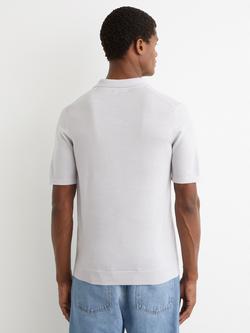 Reiss Duchie Short Sleeve Wool Polo Shirt - view 2, Frost Blue