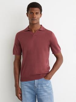 Reiss Duchie Wool Polo Shirt, Raspberry