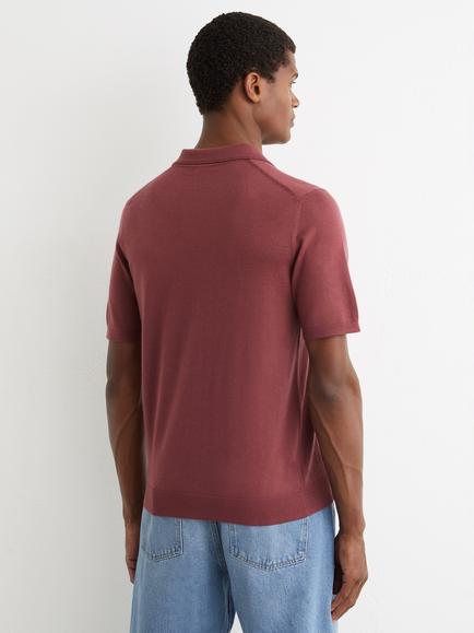 Reiss Duchie Wool Polo Shirt - view 2, Raspberry