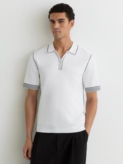 Reiss MasonRegular Fit Short Sleeve Polo Shirt, White, White