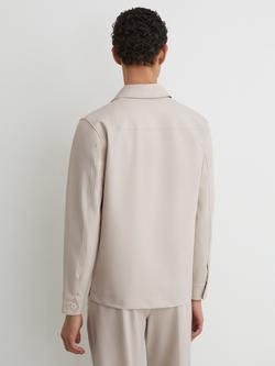 Reiss Cleric Regular Fit Utility Shirt, Stone - view 2, Stone