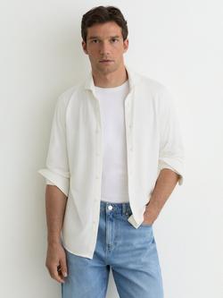 Reiss Davaro Washed Modal Regular Fit Shirt, White