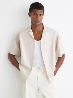 Reiss Fortuna Insert Cuban Shirt, Oatmeal, Oatmeal