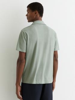 Reiss Frederick Jacquard Cuban Shirt, Mint - view 2, Mint