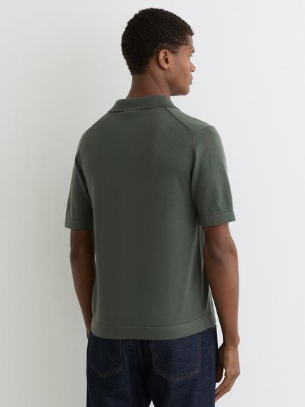 Reiss Grafton Merino Wool Cuban Shirt - view 2, Kale