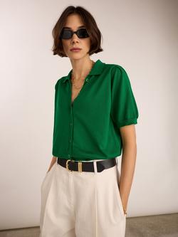 Baukjen Sara Slim Fit Short Sleeve Cardigan, Emerald, Emerald