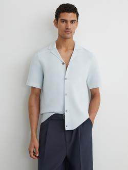 Reiss Wandsworth Contrast Piped Shirt, Soft Blue, Soft Blue