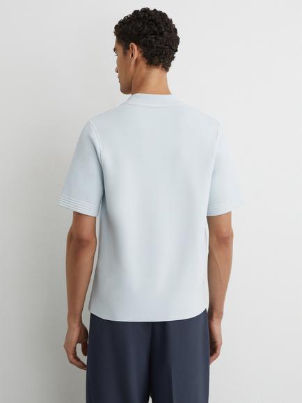 Reiss Wandsworth Contrast Piped Shirt, Soft Blue - view 2, Soft Blue