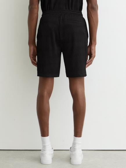 Reiss Alvo Drawstring Textured Wave Shorts, Black - view 2, Black