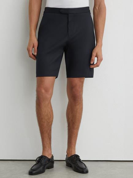 Reiss Cantwell Cotton Blend Side Adjuster Shorts, Navy, Navy