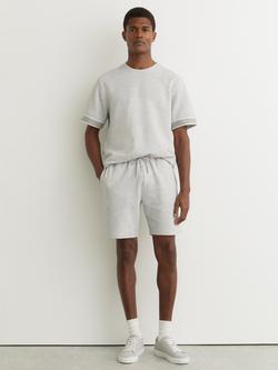 Reiss Emilio Textured Side Stripe Shorts, Grey Melange, Grey Melange