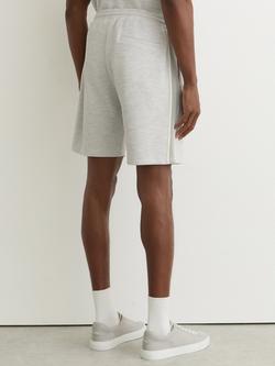 Reiss Emilio Textured Side Stripe Shorts, Grey Melange - view 2, Grey Melange