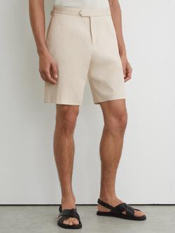 Reiss Cantwell Cotton Blend Side Adjuster Shorts, Stone, Stone